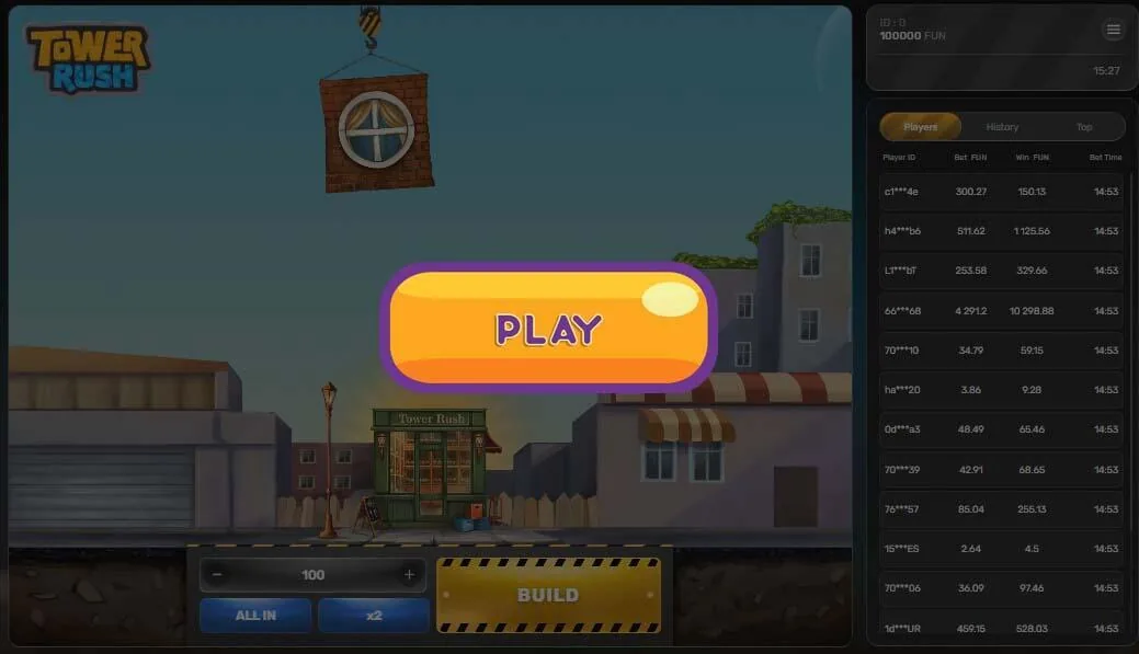 Tower Rush free demo — launch the Galaxsys tower-building game without registration